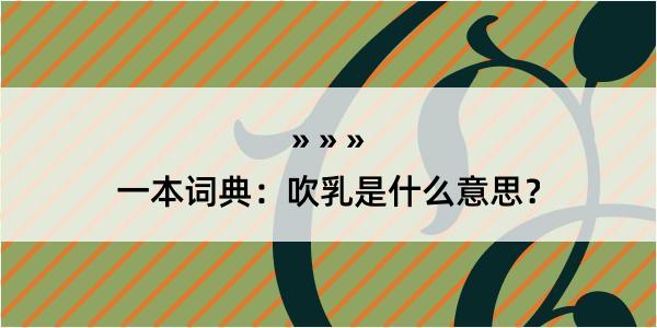 一本词典：吹乳是什么意思？