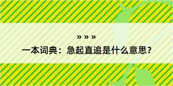 一本词典：急起直追是什么意思？