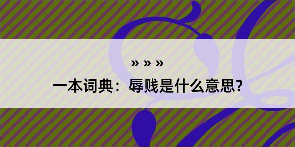 一本词典：辱贱是什么意思？