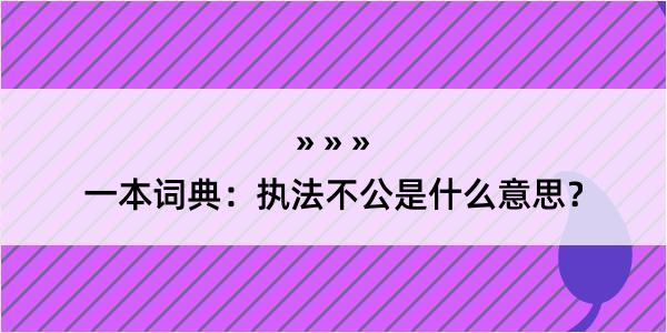 一本词典：执法不公是什么意思？