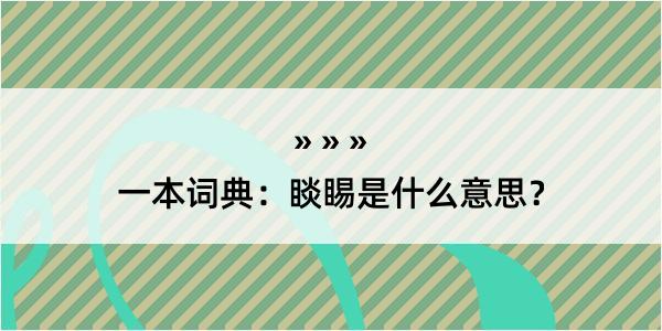 一本词典：睒睗是什么意思？