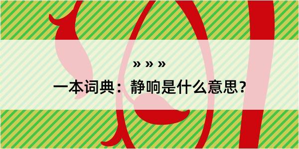 一本词典：静响是什么意思？