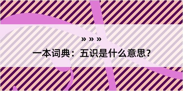 一本词典：五识是什么意思？