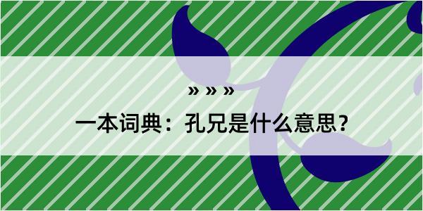 一本词典：孔兄是什么意思？