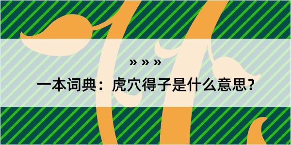 一本词典：虎穴得子是什么意思？