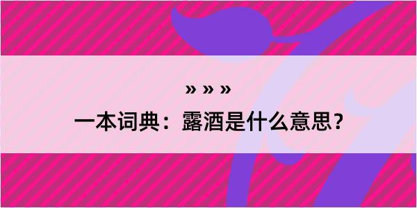 一本词典：露酒是什么意思？