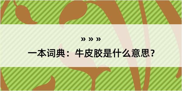 一本词典：牛皮胶是什么意思？