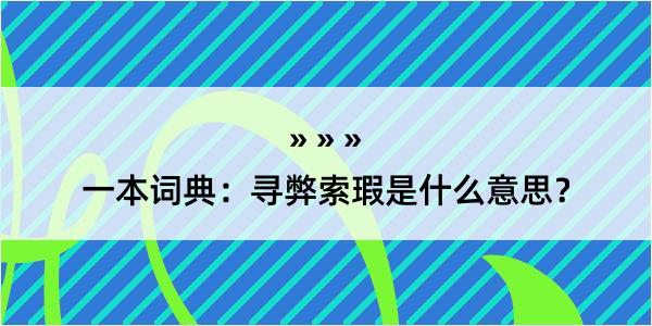 一本词典：寻弊索瑕是什么意思？