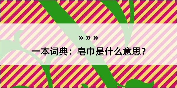 一本词典：皂巾是什么意思？