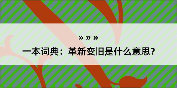 一本词典：革新变旧是什么意思？