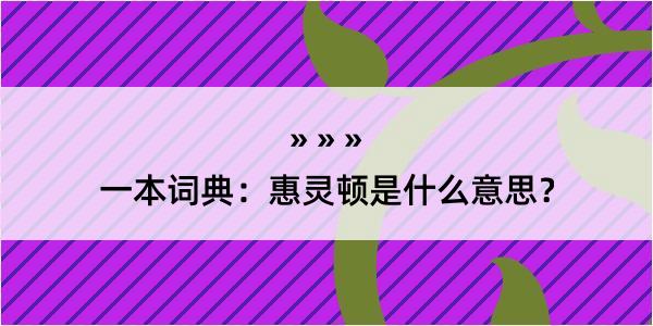 一本词典：惠灵顿是什么意思？