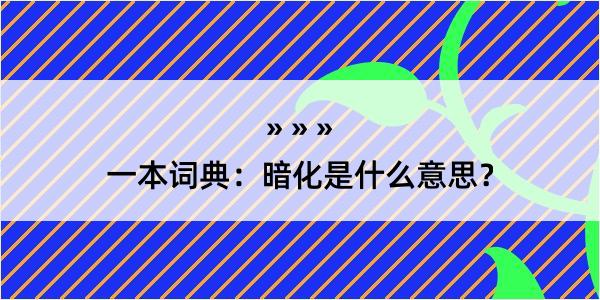 一本词典：暗化是什么意思？