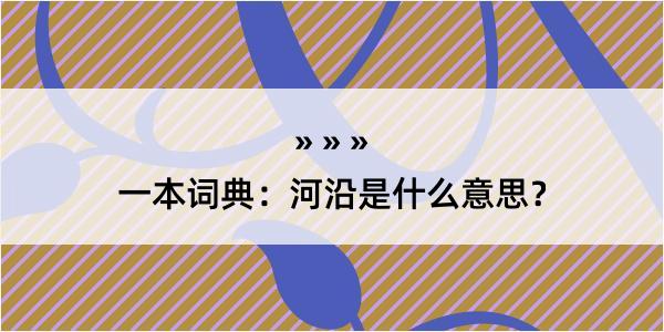 一本词典：河沿是什么意思？