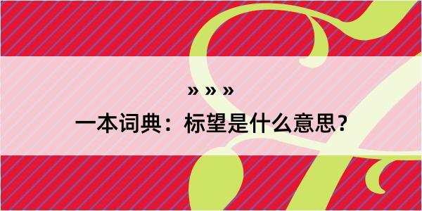 一本词典：标望是什么意思？