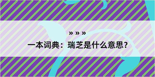 一本词典：瑞芝是什么意思？