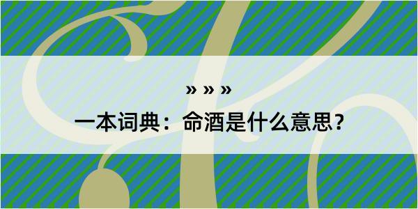 一本词典：命酒是什么意思？