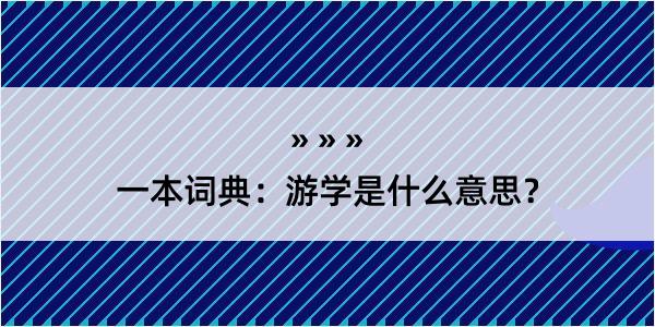 一本词典：游学是什么意思？