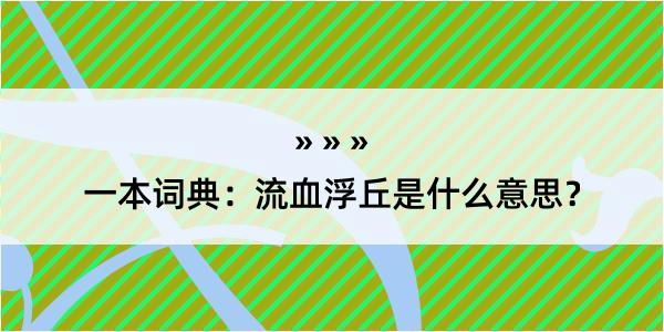 一本词典：流血浮丘是什么意思？