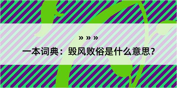 一本词典：毁风败俗是什么意思？