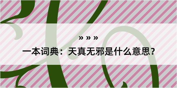 一本词典：天真无邪是什么意思？