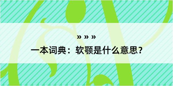 一本词典：软颚是什么意思？