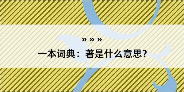 一本词典：著是什么意思？