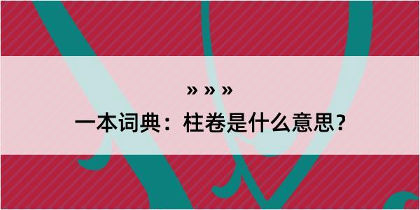 一本词典：柱卷是什么意思？