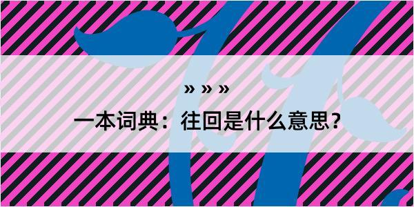 一本词典：往回是什么意思？