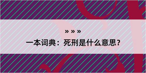 一本词典：死刑是什么意思？