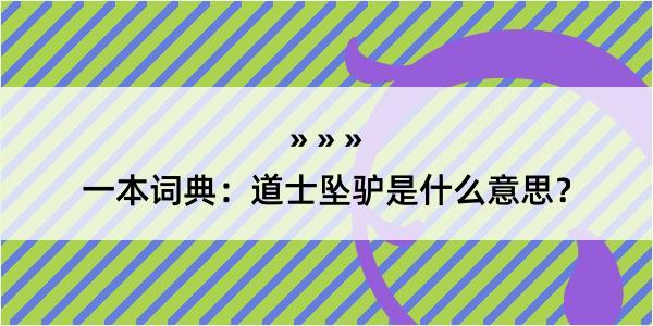 一本词典：道士坠驴是什么意思？