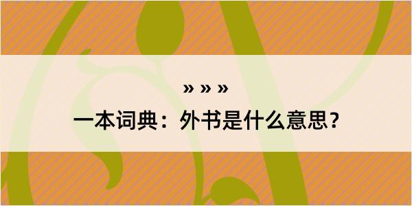 一本词典：外书是什么意思？