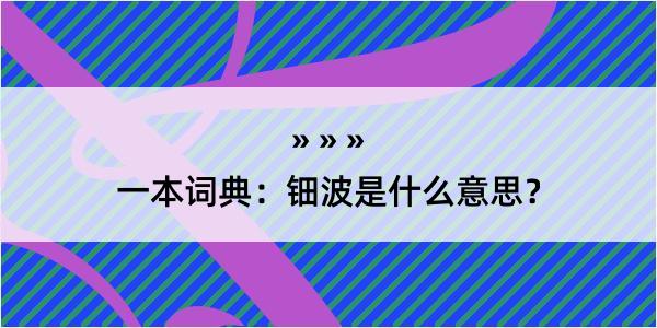 一本词典：钿波是什么意思？