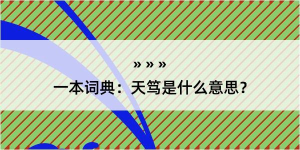 一本词典：天笃是什么意思？