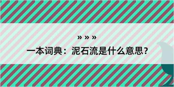 一本词典：泥石流是什么意思？