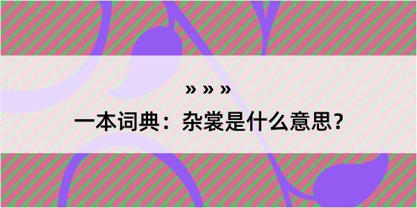 一本词典：杂裳是什么意思？