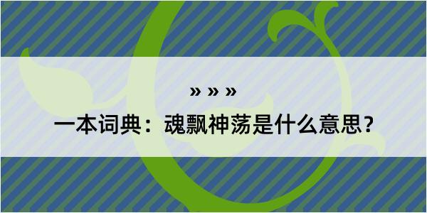 一本词典：魂飘神荡是什么意思？