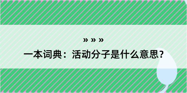 一本词典：活动分子是什么意思？