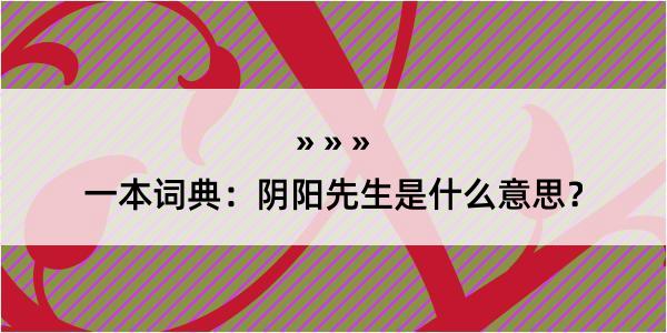 一本词典：阴阳先生是什么意思？