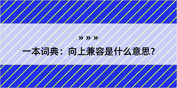 一本词典：向上兼容是什么意思？