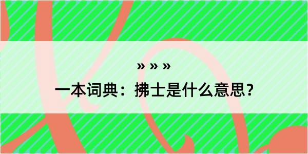 一本词典：拂士是什么意思？