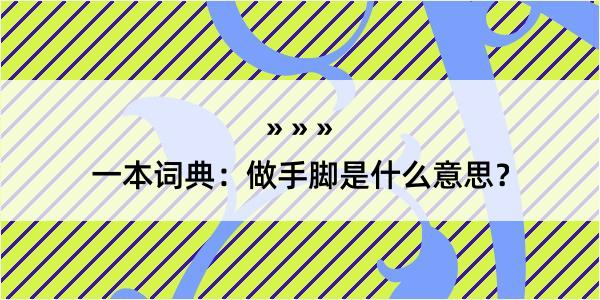 一本词典：做手脚是什么意思？