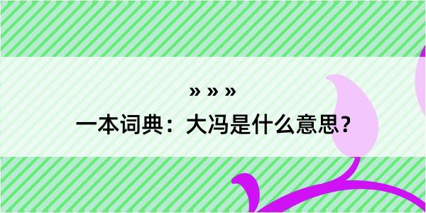 一本词典：大冯是什么意思？