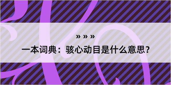 一本词典：骇心动目是什么意思？