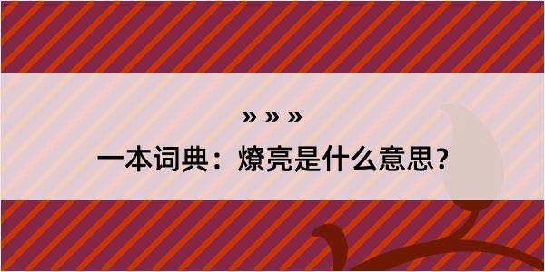 一本词典：燎亮是什么意思？