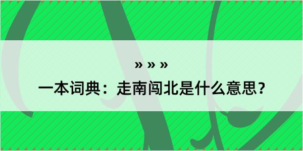 一本词典：走南闯北是什么意思？