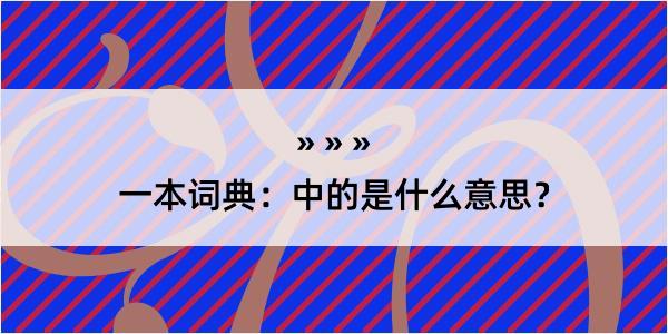 一本词典：中的是什么意思？