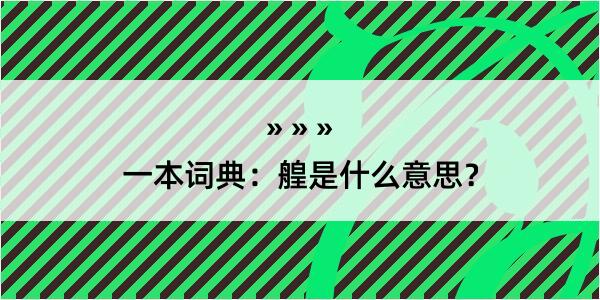 一本词典：艎是什么意思？