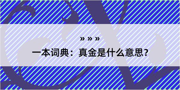 一本词典：真金是什么意思？