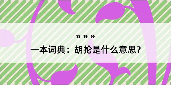 一本词典：胡抡是什么意思？