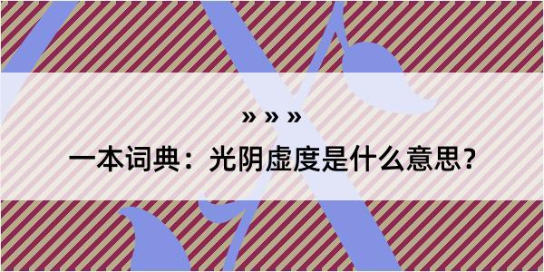 一本词典：光阴虚度是什么意思？